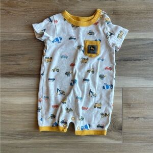 John Deere Infant Romper with Yellow Accents